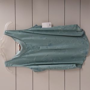 Evri Floral Light Green Tank Top Blouse Sz OX